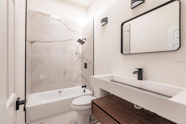 21048 Peachland Blvd, Port Charlotte, FL 33954 - full bathroom featuring toilet, bathtub / shower combination, and vanity