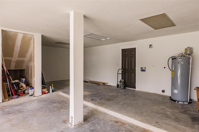 garage with electric water heater