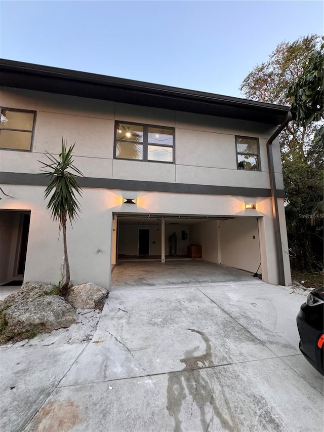 view of front of house with a garage