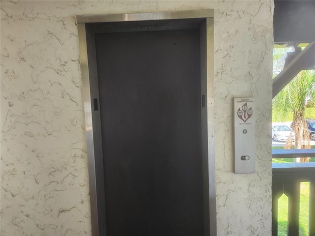 exterior details with elevator