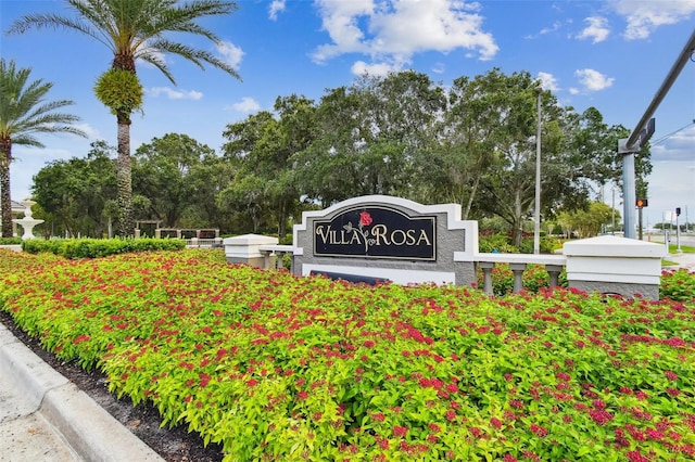 view of community sign