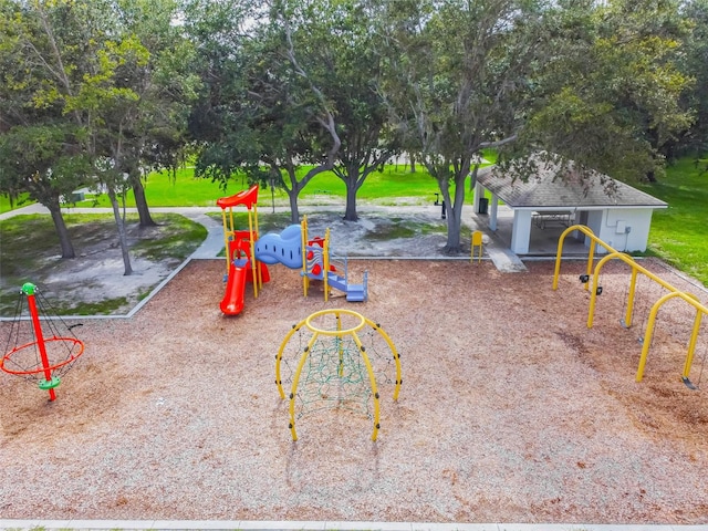 view of playground featuring a yard