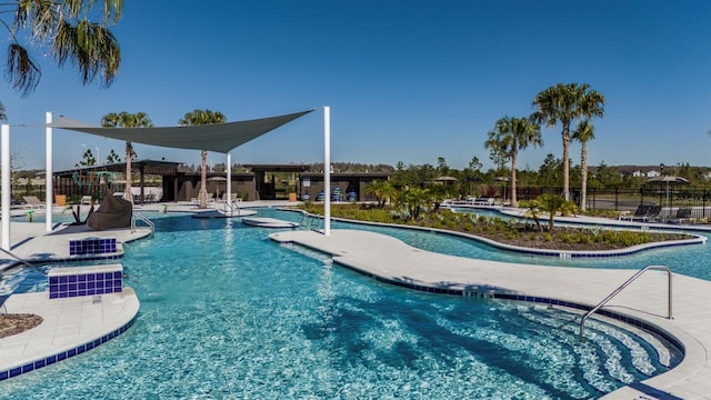 view of pool with a patio area