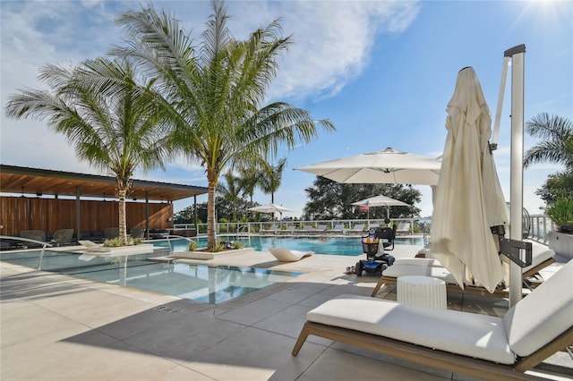 view of pool with a patio area