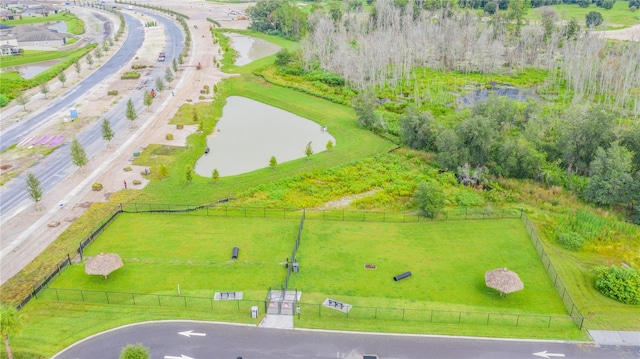 birds eye view of property featuring a rural view