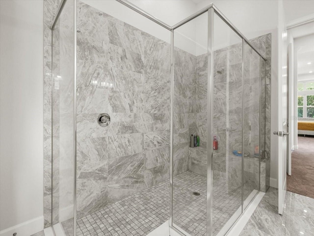 bathroom featuring walk in shower