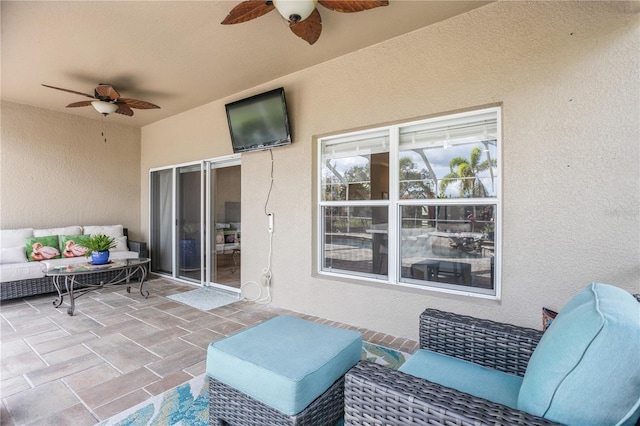 1433 Emerald Hill Way, Valrico, FL 33594 - view of patio with ceiling fan and an outdoor living space