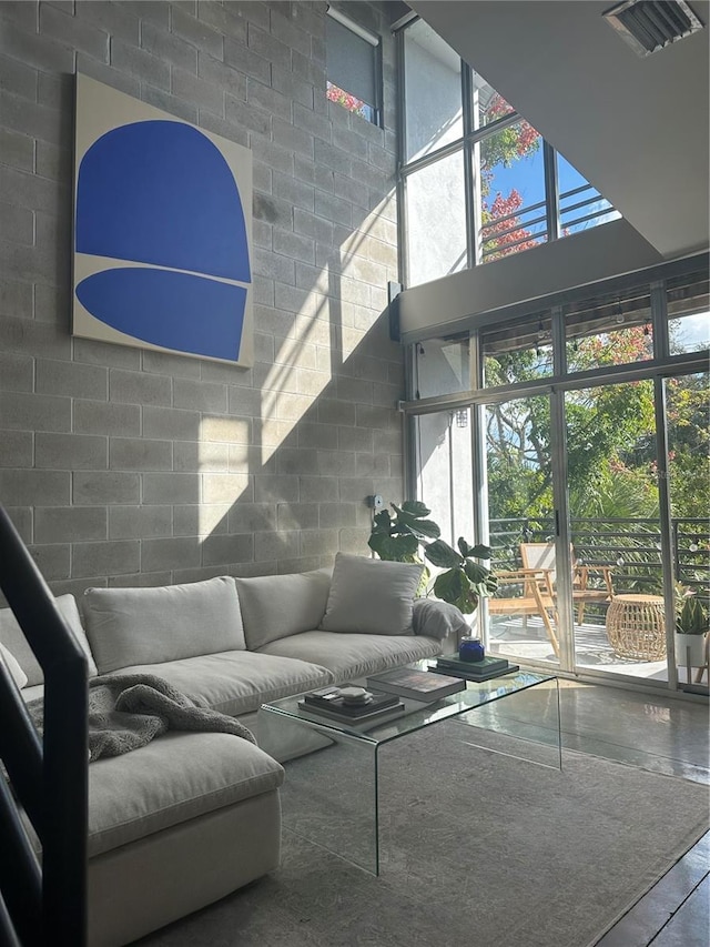 living room with plenty of natural light