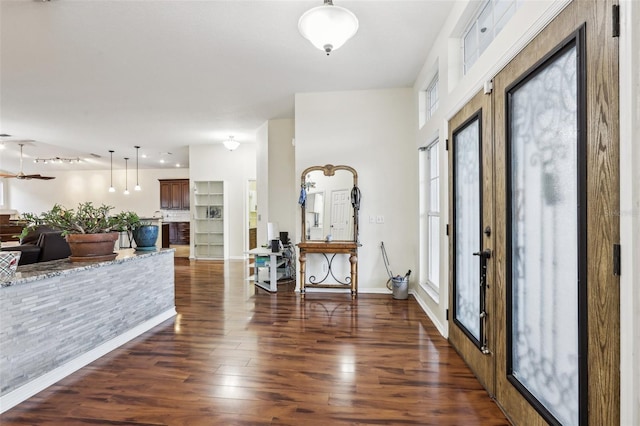 entryway featuring dark hardwood / wood-style floors