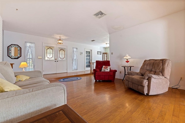 living room featuring hardwood / wood-style floors