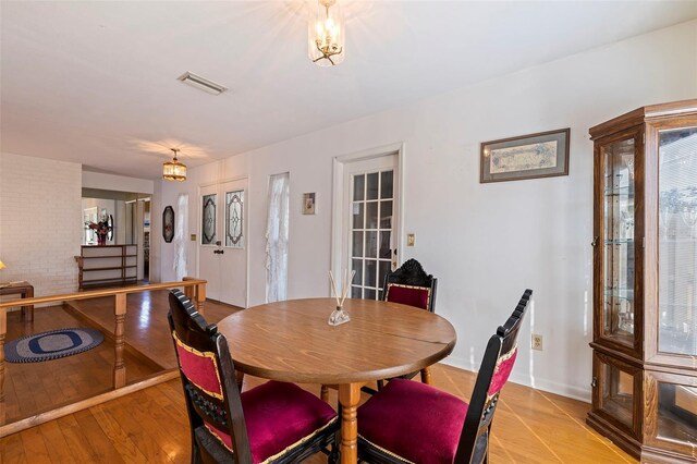 dining area featuring light hardwood / wood-style flooring