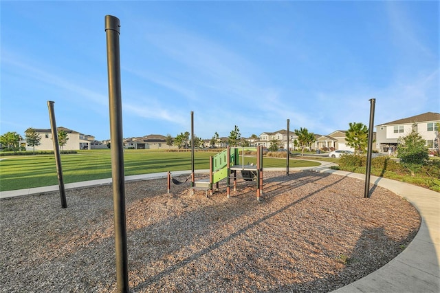 view of play area with a lawn