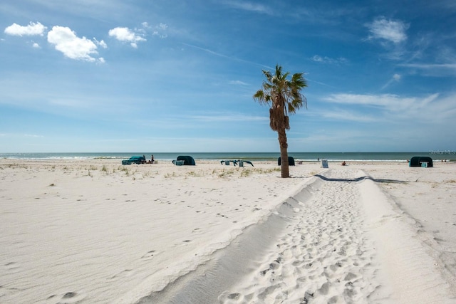 property view of water with a beach view