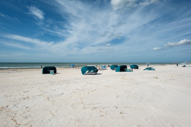 property view of water with a beach view