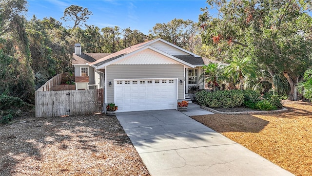 front facade with a garage