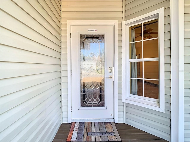 view of doorway to property