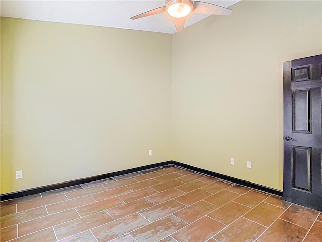 spare room featuring ceiling fan