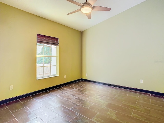 unfurnished room featuring ceiling fan