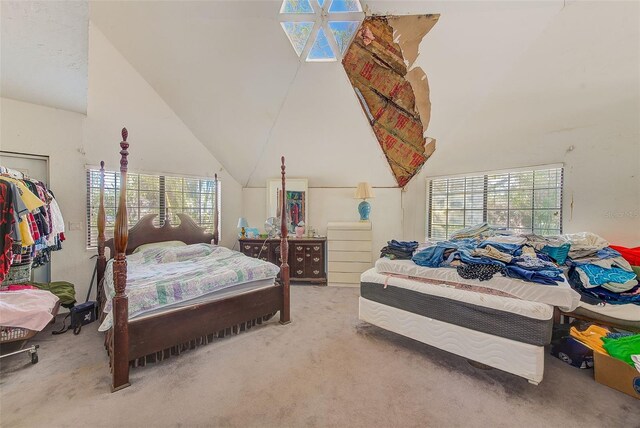 7923 18th Ave E, Palmetto, FL 34221 - bedroom featuring carpet and high vaulted ceiling