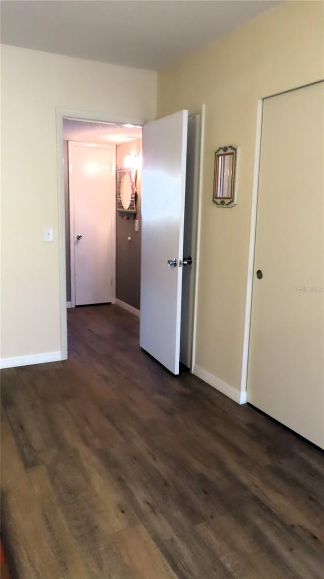 interior space featuring dark wood-type flooring