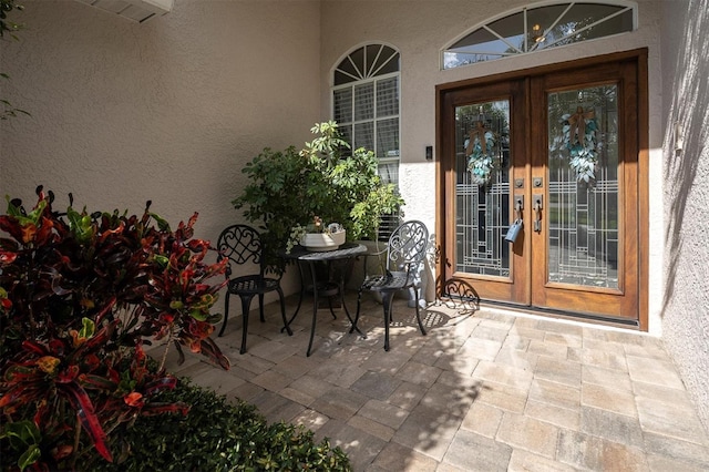 view of exterior entry with french doors