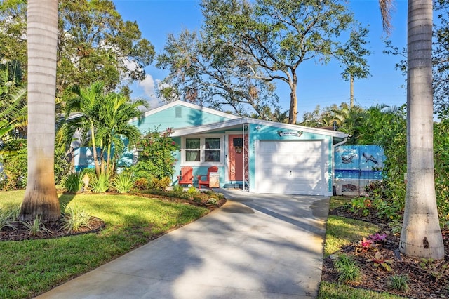 ranch-style house featuring a garage