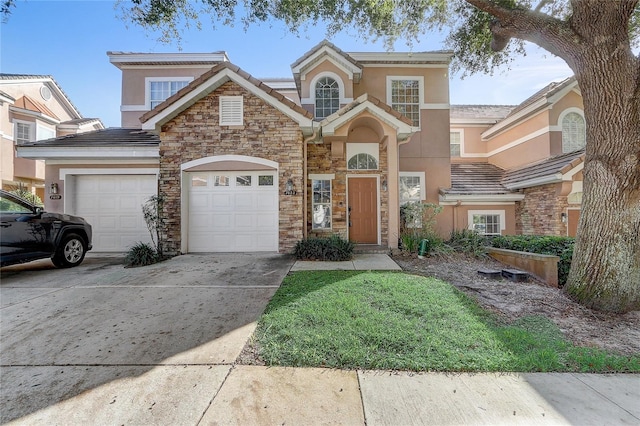 view of property with a garage