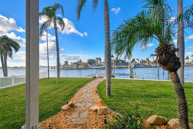 water view with a dock