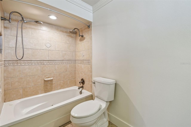 11683 Grove St, Seminole, FL 33772 - bathroom featuring crown molding and  shower combination