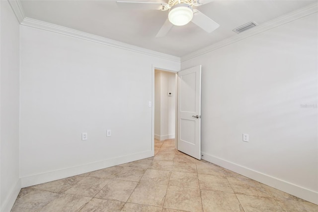 11683 Grove St, Seminole, FL 33772 - empty room featuring crown molding and ceiling fan