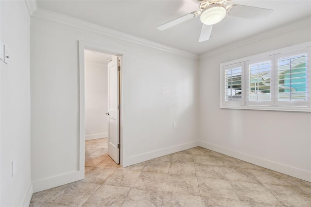 11683 Grove St, Seminole, FL 33772 - empty room with ornamental molding and ceiling fan
