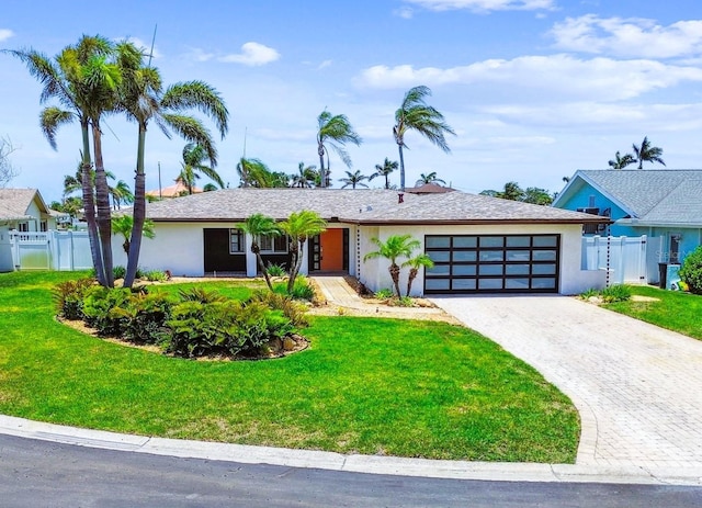 11683 Grove St, Seminole, FL 33772 - view of front of home with a garage, decorative driveway, and stucco siding
