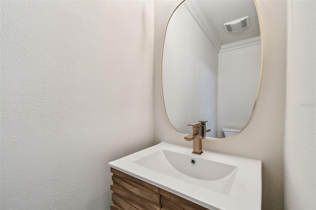 11683 Grove St, Seminole, FL 33772 - bathroom with vanity and ornamental molding