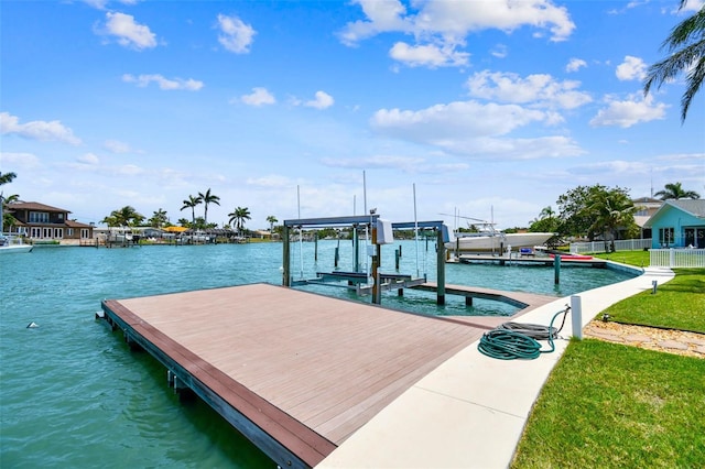11683 Grove St, Seminole, FL 33772 - dock featuring boat lift and a water view