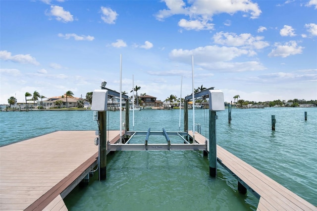 11683 Grove St, Seminole, FL 33772 - dock area featuring boat lift and a water view