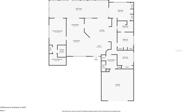 11683 Grove St, Seminole, FL 33772 - view of floor plan / room layout