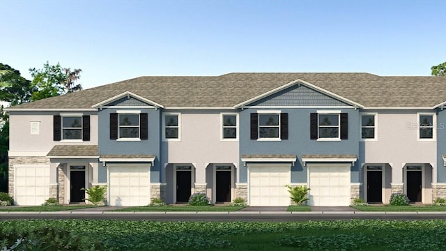 2472 Mellow Ln, Clearwater, FL 33765 - view of property with stone siding, a garage, and stucco siding
