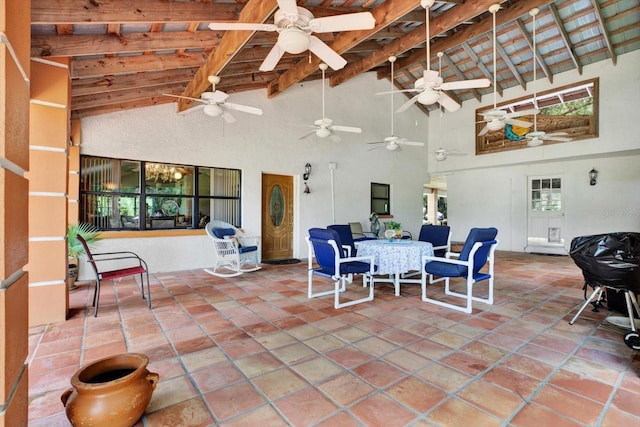 20333 Moss Branch Ct, Lutz, FL 33558 - view of patio featuring outdoor dining space and ceiling fan