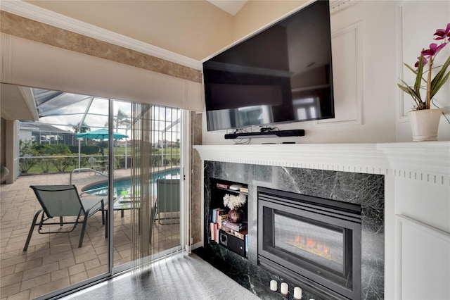 kitchen with crown molding