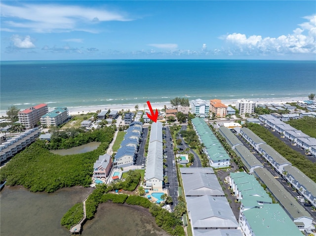 19807 Gulf Blvd Unit 128, Indian Shores, FL 33785 - drone / aerial view of waterfront with a beach