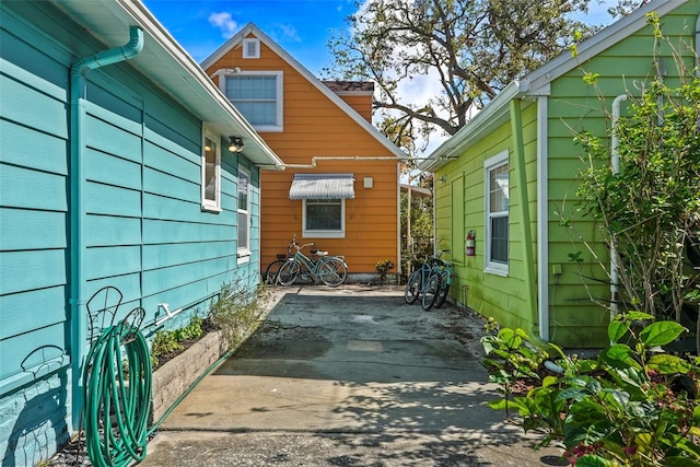 view of home's exterior with a patio