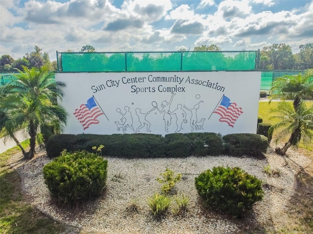 view of community sign