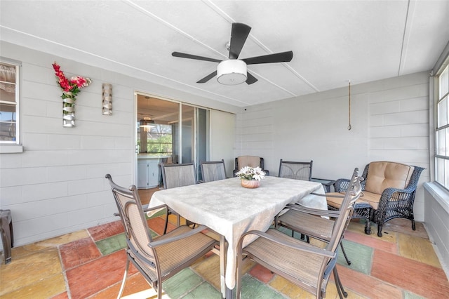 view of patio with ceiling fan