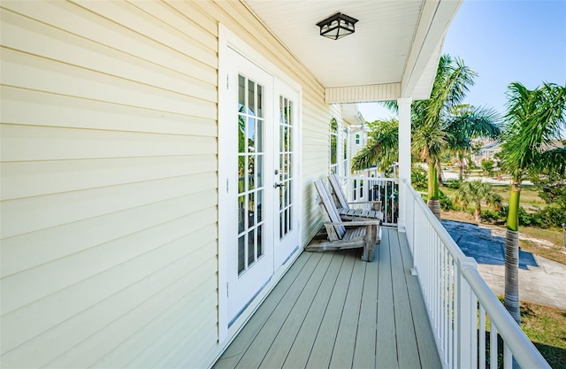 balcony with french doors