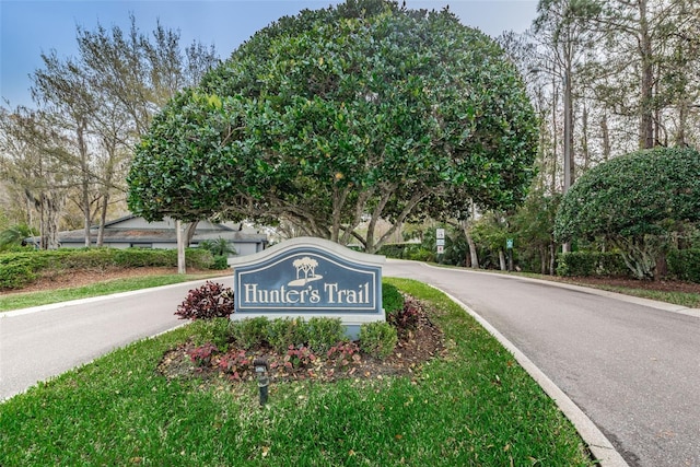 view of community sign