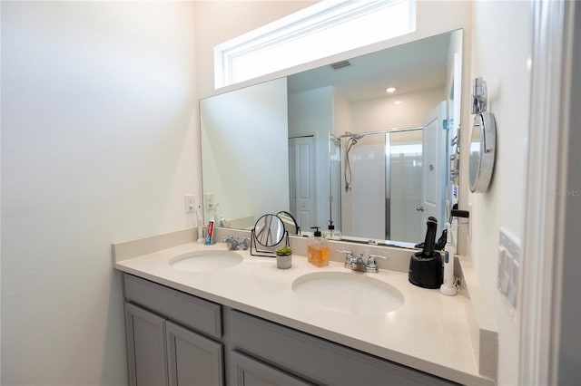11834 Brighton Knoll Loop, Riverview, FL 33579 - bathroom with double vanity and a stall shower