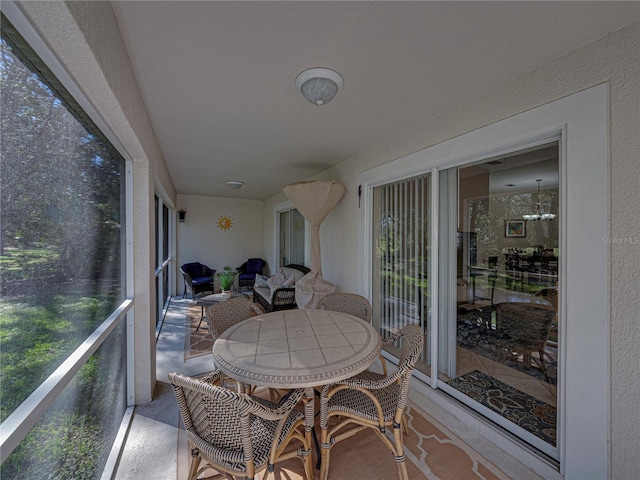 view of sunroom