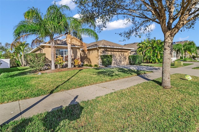 view of front facade featuring a front yard