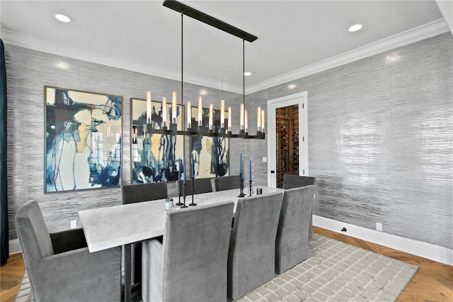 dining room featuring ornamental molding