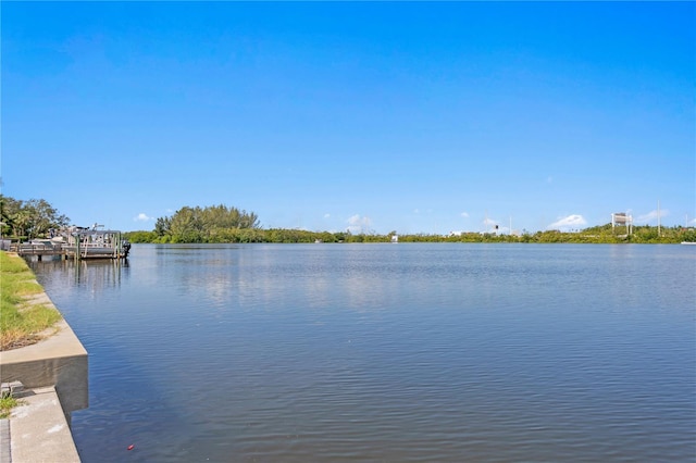 water view with a boat dock